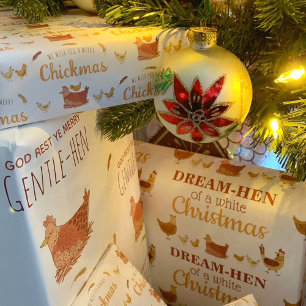 Feuille De Papier Cadeau Funny Pun Poulet Noël