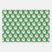 Feuille De Papier Cadeau Funny Retro Bleu Rouge Père Noël Face Noël (Devant 2)