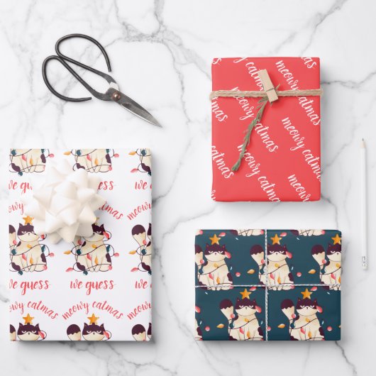 Feuille De Papier Cadeau Funny Sarcastic chat Pun (Recto)