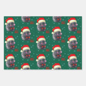 Feuille De Papier Cadeau Funny Sophisticated Santa Hat Cat (Devant 2)