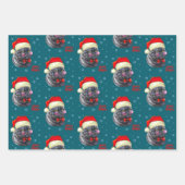Feuille De Papier Cadeau Funny Sophisticated Santa Hat Cat (Devant 2)