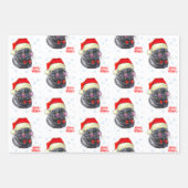 Feuille De Papier Cadeau Funny Sophisticated Santa Hat Cat (Devant)