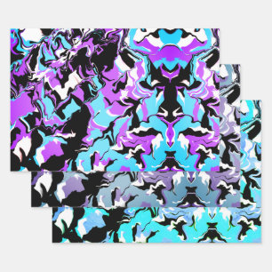 Feuille De Papier Cadeau Fusion colorée abstraite