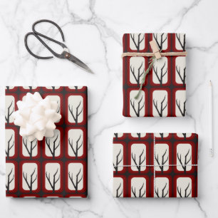 Feuille De Papier Cadeau Fusion Retro Déco Branche éffrayante