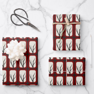 Feuille De Papier Cadeau Fusion Retro Déco Branche éffrayante