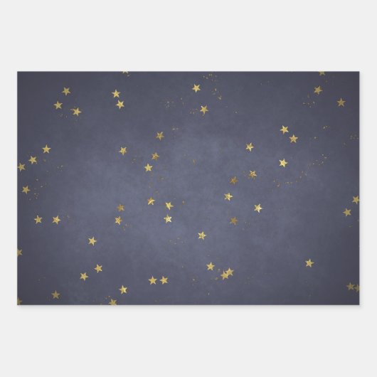 Feuille De Papier Cadeau Future Dusk Gold Stars (Devant)
