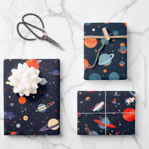 Feuille De Papier Cadeau Galaxie