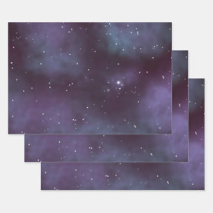 Feuille De Papier Cadeau Galaxie mystique de Violet Dusty