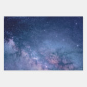 Feuille De Papier Cadeau Galaxie violette et bleue (Devant 3)