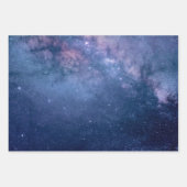 Feuille De Papier Cadeau Galaxie violette et bleue (Devant 2)