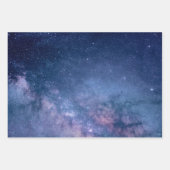 Feuille De Papier Cadeau Galaxie violette et bleue (Devant)