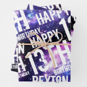 Feuille De Papier Cadeau Galaxy Starry Night Custom Anniversaire (En situation)