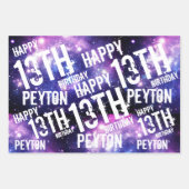 Feuille De Papier Cadeau Galaxy Starry Night Custom Anniversaire (Devant 3)