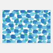 Feuille De Papier Cadeau Galets Bleus Abstrait Aquarelle Cadeau (Devant 2)