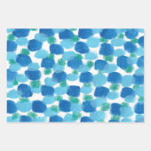 Feuille De Papier Cadeau Galets Bleus Abstrait Aquarelle Cadeau (Devant)