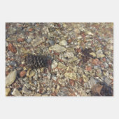 Feuille De Papier Cadeau Galets Brown et gris naturel Abstrait (Devant 2)