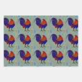 Feuille De Papier Cadeau Gamecock:  Rooster impressionniste (Devant)