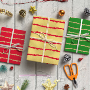 Feuille De Papier Cadeau Gamme d'or Glittery set de Noël 3
