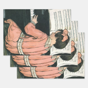 Feuille De Papier Cadeau Gammes par Jessie Willcox Smith, Fille de musique 