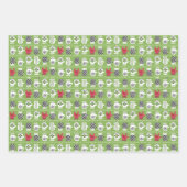 Feuille De Papier Cadeau Gants d'hiver ILY Rouge et vert (Devant 2)