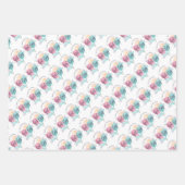 Feuille De Papier Cadeau Garçon ou fille avec bébé Dinosaures  (Devant 2)