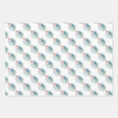 Feuille De Papier Cadeau Garçon ou fille avec bébé Dinosaures  (Devant)