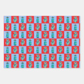 Feuille De Papier Cadeau Garçon Robot Cool Anniversaire (Devant)