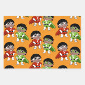 Feuille De Papier Cadeau Garçons Anniversaire Héros Action (Devant 2)