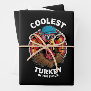 Feuille De Papier Cadeau Garçons Thanksgiving Enfants Coolest Turquie dans 