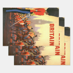 Feuille De Papier Cadeau Garde Royale Britannique Vintage du Roi de Grande-