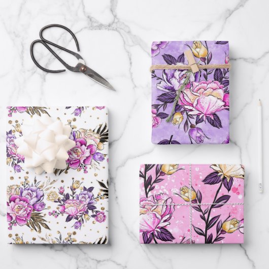 Feuille De Papier Cadeau Garden Roses (Recto)