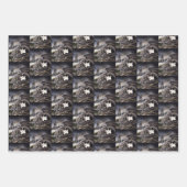 Feuille De Papier Cadeau Gargoyle noir blanc (Devant 2)
