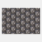 Feuille De Papier Cadeau Gargoyle noir blanc (Devant)