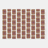 Feuille De Papier Cadeau Gâteau au chocolat Brown et rose (Devant 3)