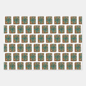 Feuille De Papier Cadeau gâteau au chocolat brun et Turquoise (Devant 3)