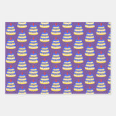 Feuille De Papier Cadeau Gâteau bleu 3e anniversaire (Devant 3)