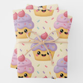 Feuille De Papier Cadeau Gâteau Kawaii (En situation)
