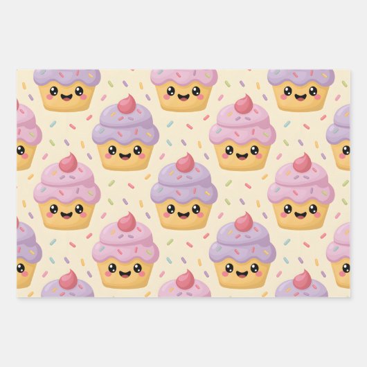 Feuille De Papier Cadeau Gâteau Kawaii (Devant)