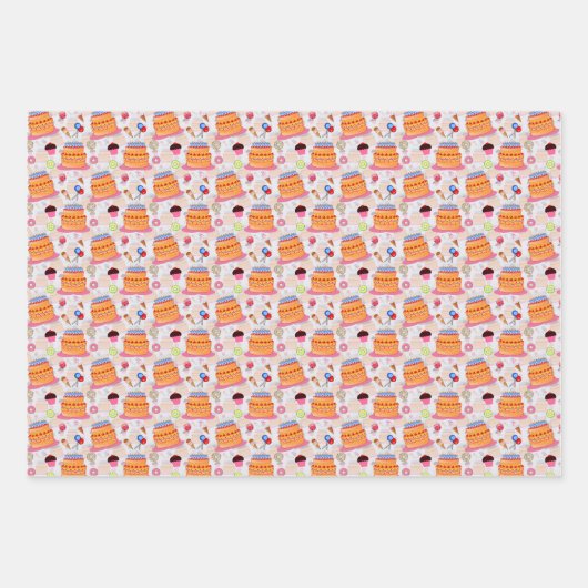Feuille De Papier Cadeau Gâteaux Et Pâtisseries (Devant)