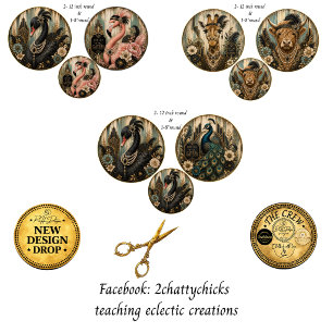 Feuille De Papier Cadeau Gatsby Glam Cygne Flamant Girafe 12"Rond