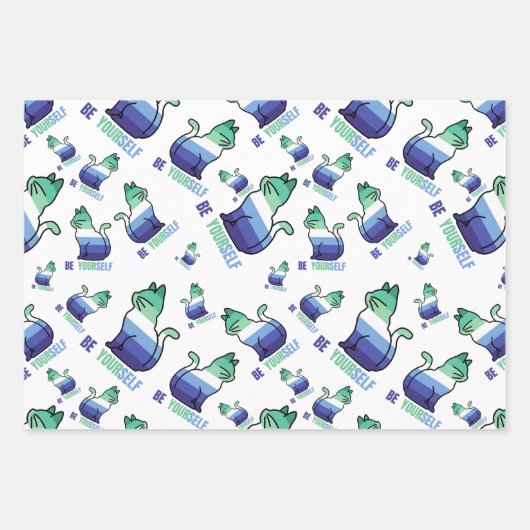Feuille De Papier Cadeau Gay man Pride Chat - Soyez vous-même (Devant)