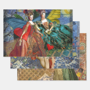 Feuille De Papier Cadeau Gemini gothique classique femme papillon Whimsical