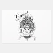Feuille De Papier Cadeau Gemini Zodiac Design (Devant)