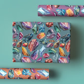 Feuille De Papier Cadeau Gemmes & Crystal Jewel Tone