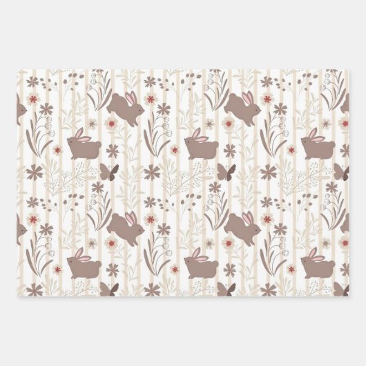 Feuille De Papier Cadeau Gentle Rabbit Prince with Botanicals (Devant 3)