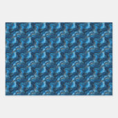 Feuille De Papier Cadeau Géode de marbre bleu et or (Devant 2)