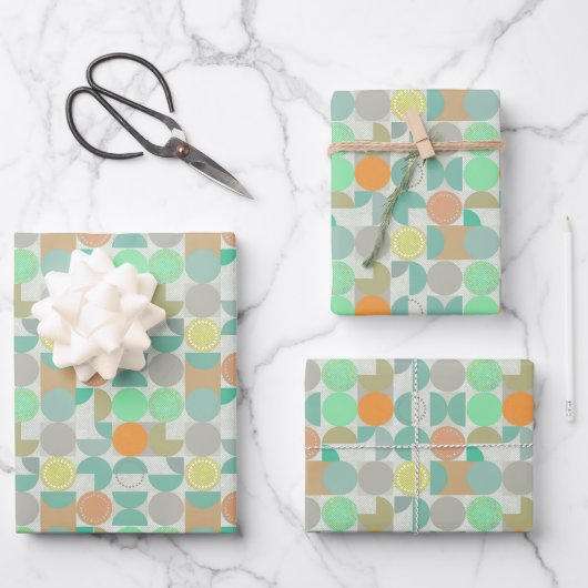 Feuille De Papier Cadeau Géométric multicoloré (Recto)