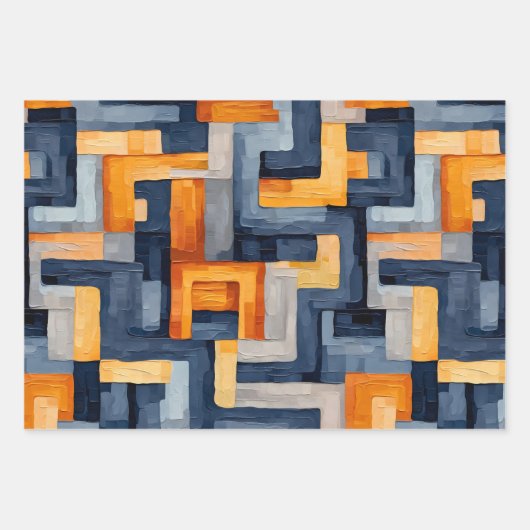 Feuille De Papier Cadeau Géométrie moderne : Motif dynamique (Devant)