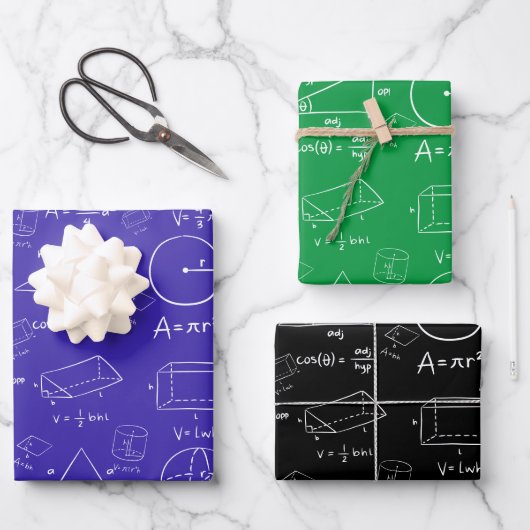 Feuille De Papier Cadeau Géométrie Professionnel (Recto)