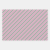 Feuille De Papier Cadeau Géométrie rose Noir Moustache rayures (Devant 3)